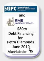 RMB and IFC Debt Financing for Petra Diamonds Tombstone